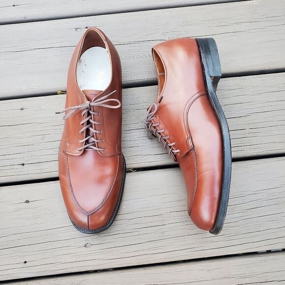 Rare Vintage Alden 302 CDI Brown Calf Leather V-Tip Algonquin Toe Derby Shoes - Picture 1 of 10